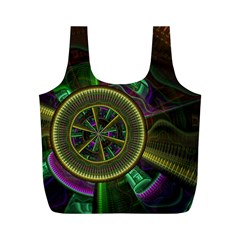 Fractal Threads Colorful Pattern Full Print Recycle Bag (M)