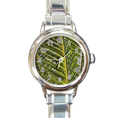 Palm Fronds Palm Palm Leaf Plant Round Italian Charm Watch by Wegoenart