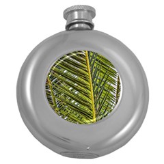 Palm Fronds Palm Palm Leaf Plant Round Hip Flask (5 Oz) by Wegoenart