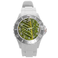 Palm Fronds Palm Palm Leaf Plant Round Plastic Sport Watch (l) by Wegoenart