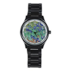 Antique Art Artwork Bloom Blooming Stainless Steel Round Watch by Wegoenart