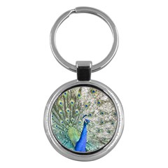 Peacock Bird Colorful Plumage Key Chains (round)  by Wegoenart