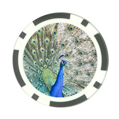 Peacock Bird Colorful Plumage Poker Chip Card Guard by Wegoenart