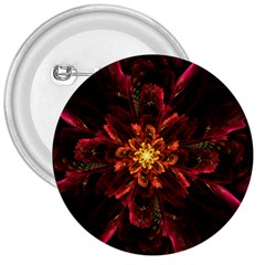 Floral Fractal Glow Flower Design 3  Buttons