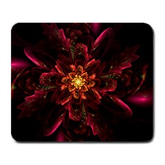 Floral Fractal Glow Flower Design Large Mousepads by Wegoenart