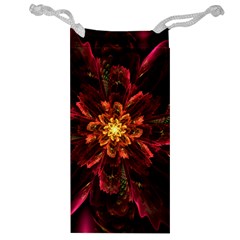 Floral Fractal Glow Flower Design Jewelry Bag