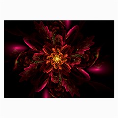 Floral Fractal Glow Flower Design Large Glasses Cloth (2-Side)