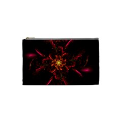 Floral Fractal Glow Flower Design Cosmetic Bag (Small)