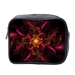 Floral Fractal Glow Flower Design Mini Toiletries Bag (Two Sides)