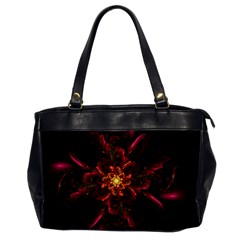 Floral Fractal Glow Flower Design Oversize Office Handbag