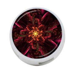 Floral Fractal Glow Flower Design 4-Port USB Hub (One Side)