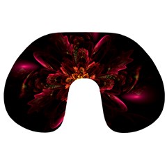 Floral Fractal Glow Flower Design Travel Neck Pillows