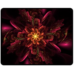 Floral Fractal Glow Flower Design Double Sided Fleece Blanket (Medium) 