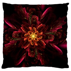 Floral Fractal Glow Flower Design Standard Flano Cushion Case (One Side)