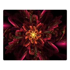 Floral Fractal Glow Flower Design Double Sided Flano Blanket (Large) 