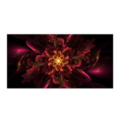 Floral Fractal Glow Flower Design Satin Wrap