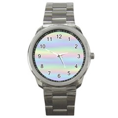 Holographic Foil Pastels Wallpaper Sport Metal Watch