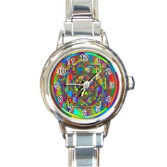 Mandala Star Interlocked Round Italian Charm Watch by Wegoenart