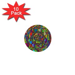 Mandala Star Interlocked 1  Mini Buttons (10 Pack)  by Wegoenart