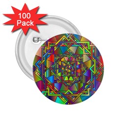 Mandala Star Interlocked 2 25  Buttons (100 Pack)  by Wegoenart