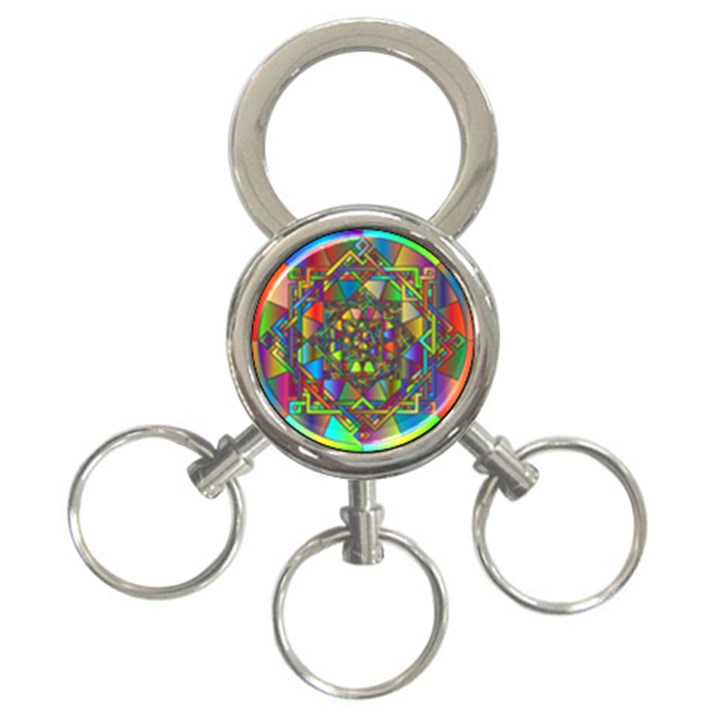 Mandala Star Interlocked 3-Ring Key Chains