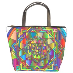 Mandala Star Interlocked Bucket Bag by Wegoenart