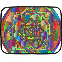 Mandala Star Interlocked Fleece Blanket (mini) by Wegoenart