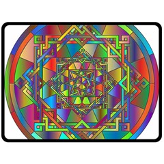 Mandala Star Interlocked Fleece Blanket (large)  by Wegoenart