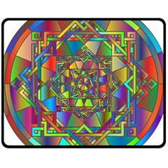 Mandala Star Interlocked Fleece Blanket (medium)  by Wegoenart