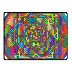 Mandala Star Interlocked Fleece Blanket (small) by Wegoenart