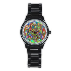 Mandala Star Interlocked Stainless Steel Round Watch by Wegoenart