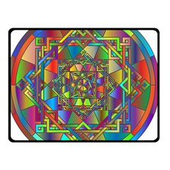 Mandala Star Interlocked Double Sided Fleece Blanket (small)  by Wegoenart