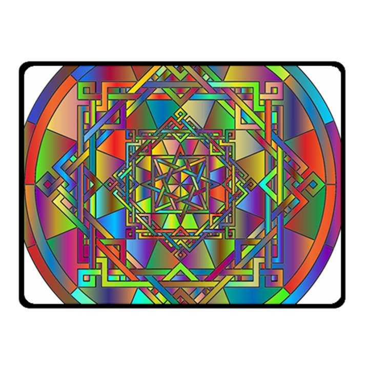 Mandala Star Interlocked Double Sided Fleece Blanket (Small) 