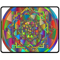 Mandala Star Interlocked Double Sided Fleece Blanket (medium)  by Wegoenart