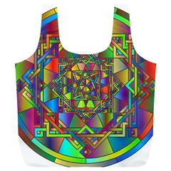 Mandala Star Interlocked Full Print Recycle Bag (xl) by Wegoenart