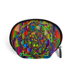 Mandala Star Interlocked Accessory Pouch (small) by Wegoenart