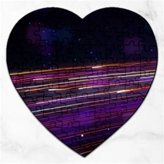 Abstract Cosmos Space Particle Jigsaw Puzzle (heart) by Wegoenart