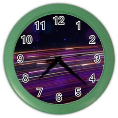 Abstract Cosmos Space Particle Color Wall Clock by Wegoenart