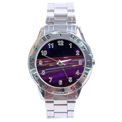 Abstract Cosmos Space Particle Stainless Steel Analogue Watch by Wegoenart