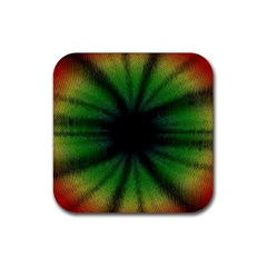 Sunflower Digital Flower Black Hole Rubber Coaster (square)  by Wegoenart