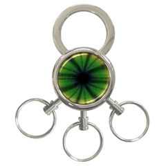 Sunflower Digital Flower Black Hole 3-ring Key Chains by Wegoenart