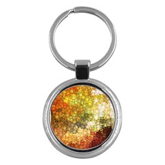 Autumn Kaleidoscope Art Pattern Key Chains (Round) 