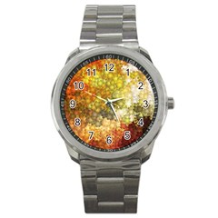 Autumn Kaleidoscope Art Pattern Sport Metal Watch