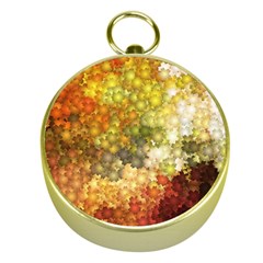 Autumn Kaleidoscope Art Pattern Gold Compasses