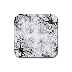 Tree Knots Bark Kaleidoscope Rubber Coaster (square)  by Wegoenart