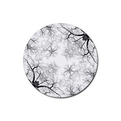 Tree Knots Bark Kaleidoscope Rubber Coaster (round)  by Wegoenart