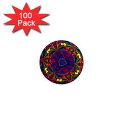 Kaleidoscope Pattern Ornament 1  Mini Magnets (100 Pack) 