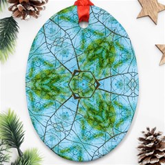 Forest Kaleidoscope Pattern Ornament (oval) by Wegoenart