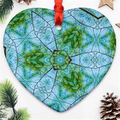 Forest Kaleidoscope Pattern Ornament (heart) by Wegoenart