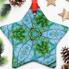 Forest Kaleidoscope Pattern Ornament (star) by Wegoenart